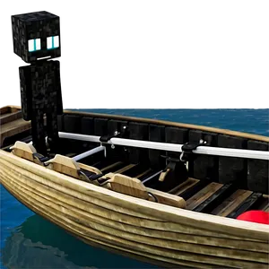 Enderman In Boat Sailing PNG Cml29
