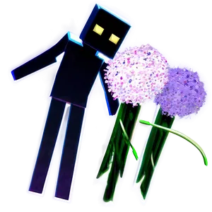Enderman In Purple Particles PNG Cpt PNG
