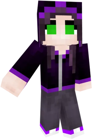 Enderman Inspired Minecraft Character PNG image