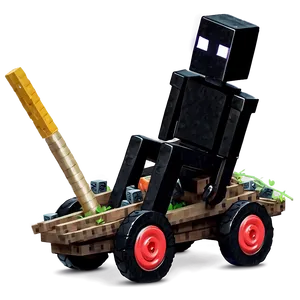 Enderman Riding A Minecart PNG 61 PNG