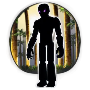 Enderman Silhouette In Moonlight PNG Vvn