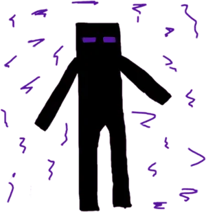 Enderman Surroundedby Particles PNG image