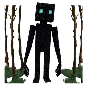 Enderman Teleporting In Forest PNG Glf PNG