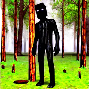Enderman Teleporting In Forest PNG Puq39 PNG