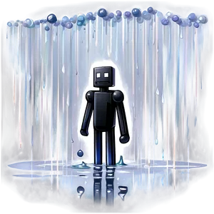 Enderman Under Rain Illustration PNG 05242024