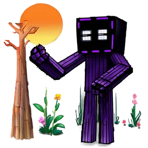 Enderman Watching Sunset PNG Efo41 PNG