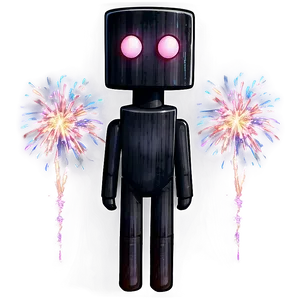 Enderman With Fireworks Background PNG 05242024 PNG
