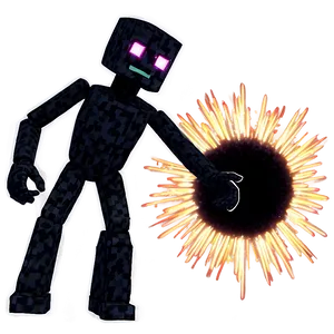 Enderman With Fireworks Background PNG 33 PNG