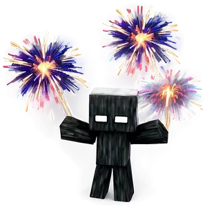 Enderman With Fireworks Background PNG 55 PNG