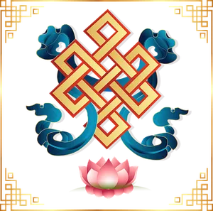 Endless Knot Lotus Vector Art PNG image