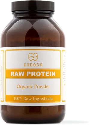 Endoca Raw Protein Organic Powder Bottle PNG image