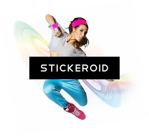 Energetic Aerobics Instructor Sticker PNG image