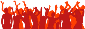 Energetic Crowd Silhouette PNG image