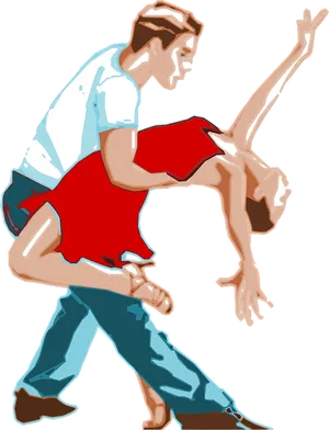 Energetic Dance Move Illustration PNG image