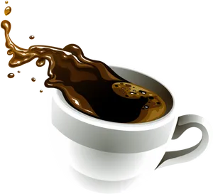 Energetic Morning Coffee Splash PNG image