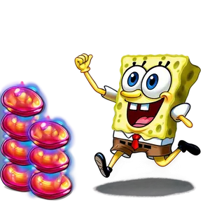 Energetic Spongebob Running Png 06282024 PNG image