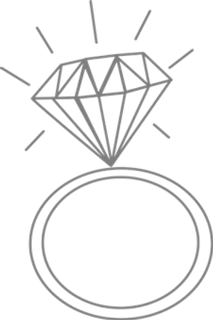 Engagement Ring Outline Graphic PNG image