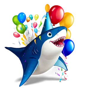 Engaging Birthday Shark Celebration Png 06292024 PNG image