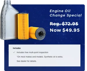 Engine Oil Change Special Advertisement PNG image