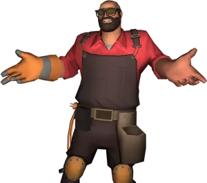 Engineer_ Character_ Animation_ Pose PNG image