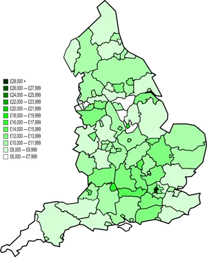 England Income Map PNG image