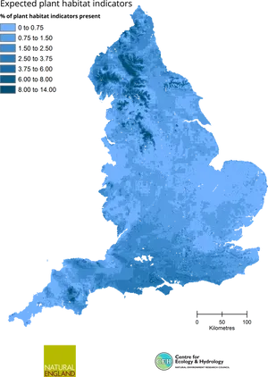 England Plant Habitat Indicators Map PNG image