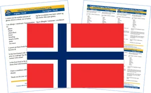 English Norwegian Gluten Free Translation Cards PNG image