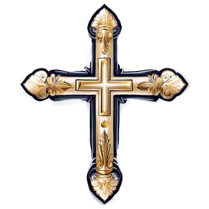 Engraved Catholic Cross Motif PNG 06122024 PNG