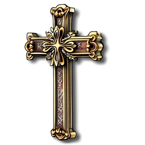 Engraved Catholic Cross Motif PNG 06122024 PNG