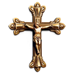 Engraved Catholic Cross Motif PNG Urk PNG