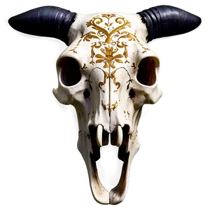 Engraved Cow Skull Image Png 06132024 PNG image