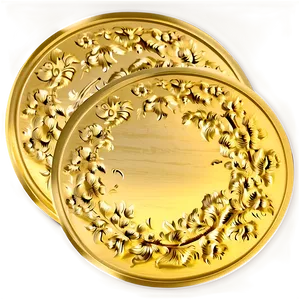 Engraved Gold Plate PNG Uho PNG