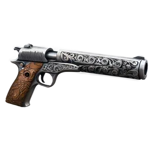 Engraved Pistol PNG 18