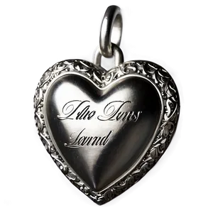 Engraved Silver Heart PNG 18 PNG