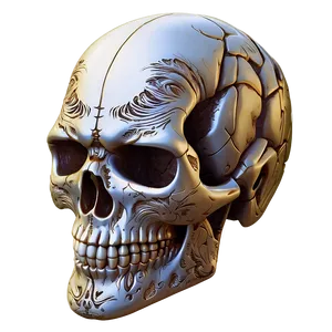 Engraved Style Skull Face Image PNG Udf PNG