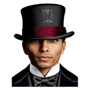 Engraved Vintage Top Hat Png 05042024 PNG image