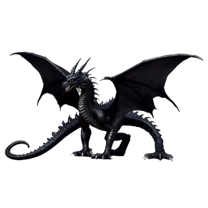 Enigmatic Black Dragon PNG Lym