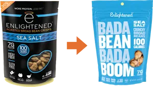 Enlightened Bean Crisps Rebranding PNG