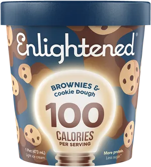 Enlightened Brownies Cookie Dough Ice Cream PNG image