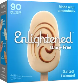 Enlightened Dairy Free Salted Caramel Ice Cream Bar PNG image