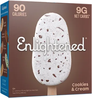 Enlightened Ice Cream Bar Cookiesand Cream PNG image