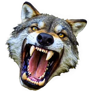 Enraged Wolf Face Expression PNG Hvy
