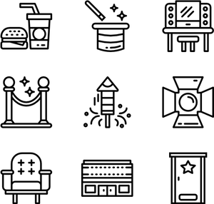 Entertainment Icon Set PNG