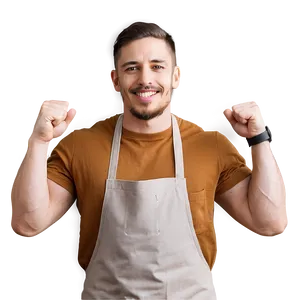 Enthusiastic Barista Portrait PNG 06272024