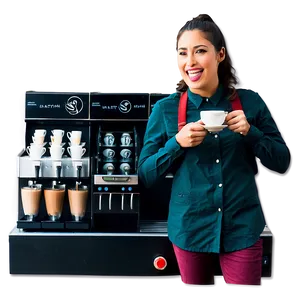 Enthusiastic Barista Portrait PNG 06272024