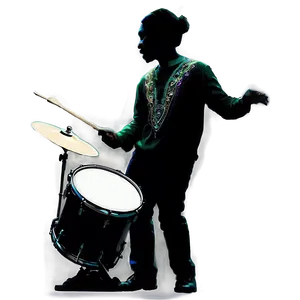 Enthusiastic Drummer Silhouette Png Vjd PNG image