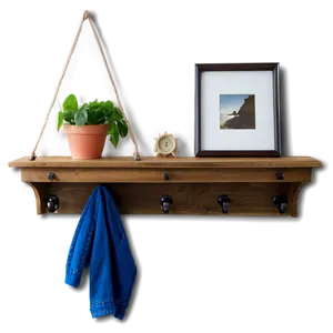 Entryway Wall Shelf With Hooks PNG 06282024 PNG