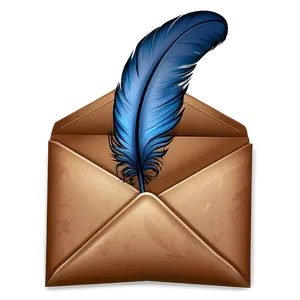 Envelope With Feather Png 05252024 PNG image