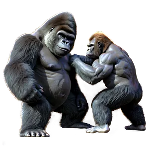 Epic Gorilla Battle Scene Png 64 PNG image
