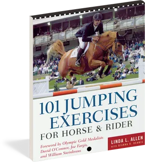 Equestrian_ Jumping_ Exercise_ Book_ Cover PNG image